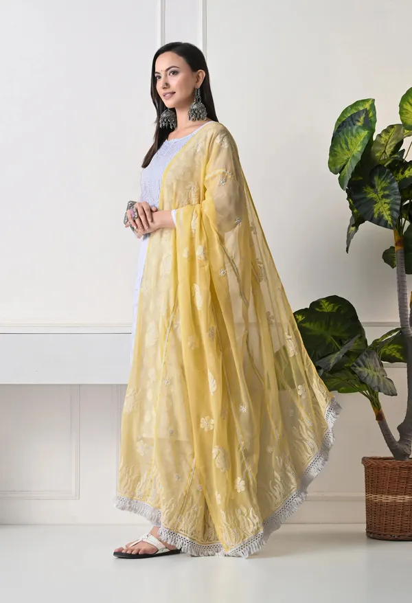 Yellow_Georgette_Chikankari_Hand_Embroidered_Dupatta_For_Women_Yellow_Machine_Washable