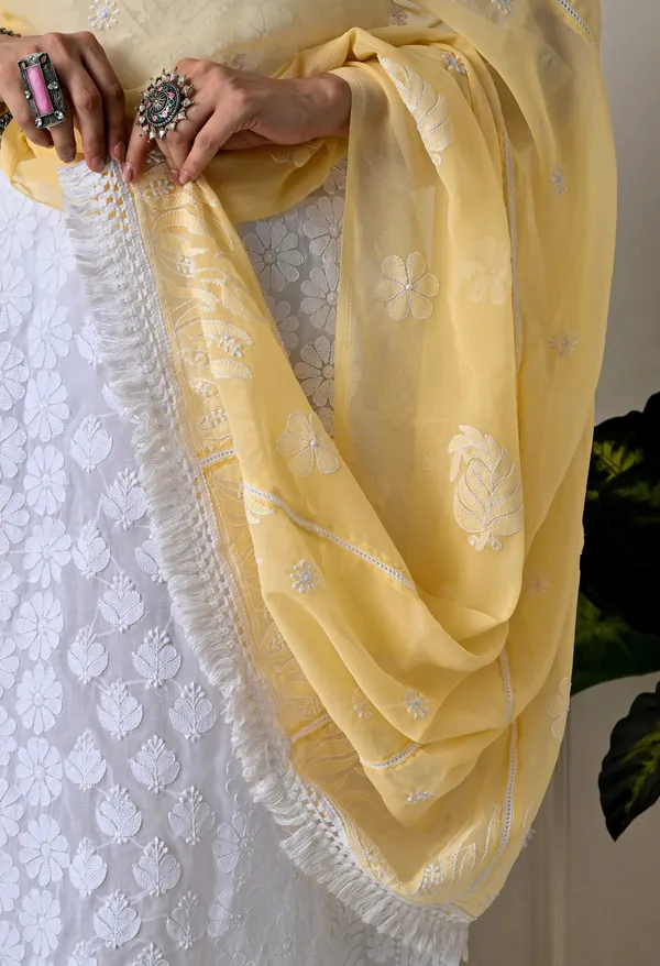 Yellow_Georgette_Chikankari_Hand_Embroidered_Dupatta_For_Women_Yellow_Machine_Washable