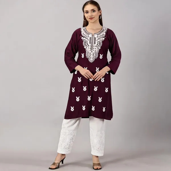 Rani_Pink_Cotton50%_Rayon50%_Kurta_Set_For_Women