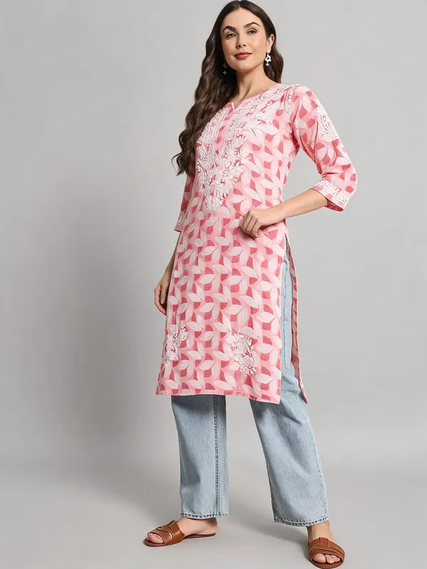 Pink_Mulmul_Kurti_For_Women