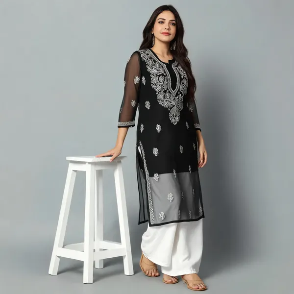 Black_Georgette_Kurti_For_Women