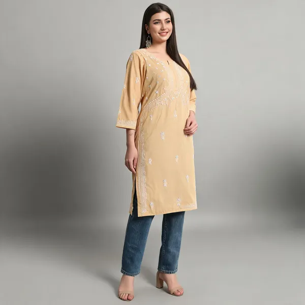Beige_Cotton_Kurti_For_Women
