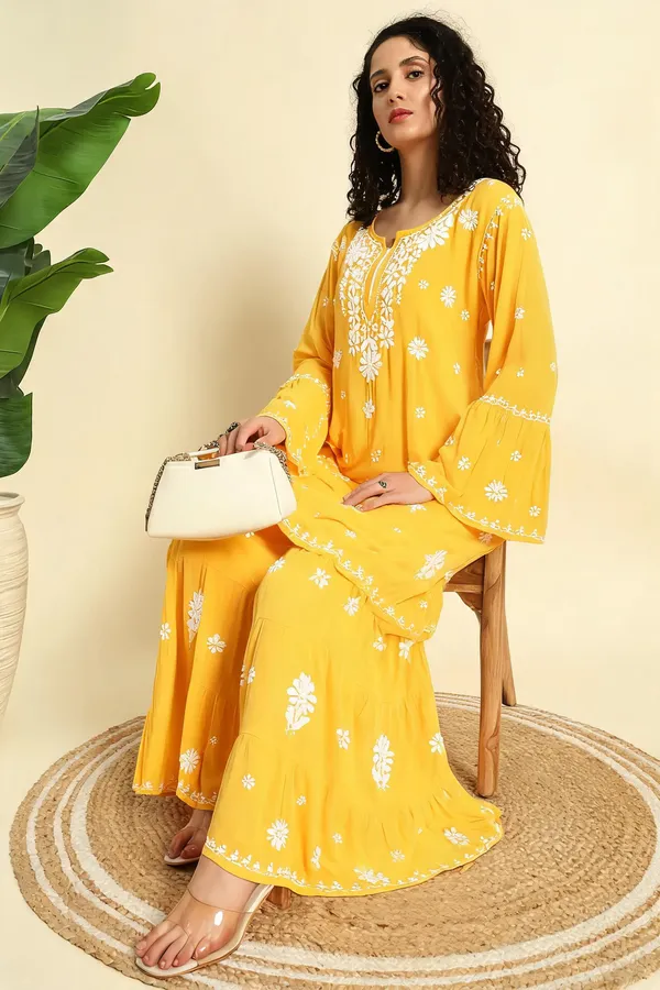 Yellow_Modal_Kurta_Gharara_Set_For_Women