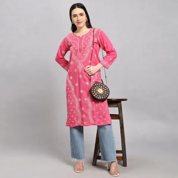 Pink_Cotton_Kurti_For_Women