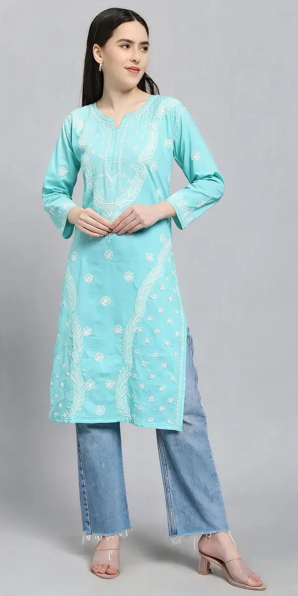 Blue_Cotton_Kurti_For_Women
