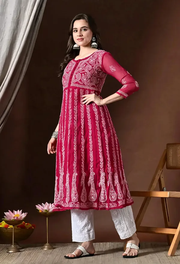 Pink_Georgette_Anarkali_kurta_For_Women