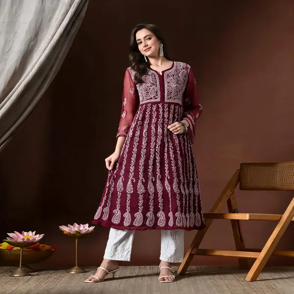 Maroon_Georgette_Anarkali_kurta_For_Women