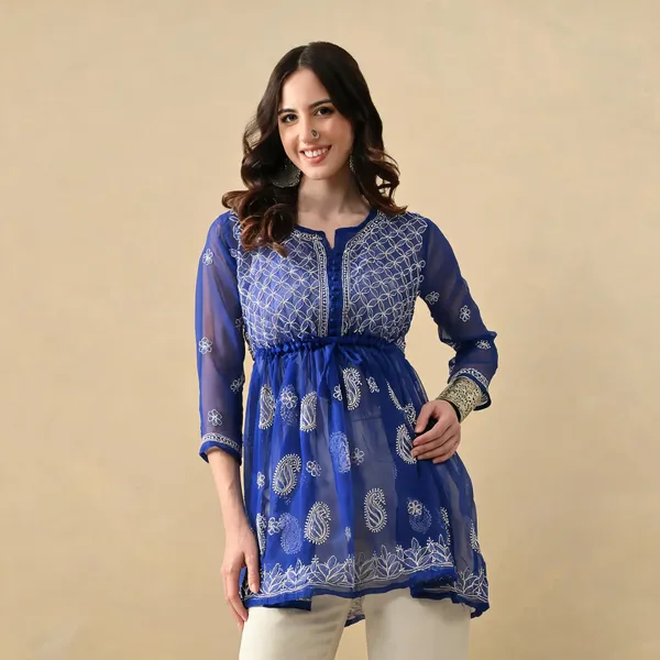 Multicolour_Georgette_Gown_For_Women