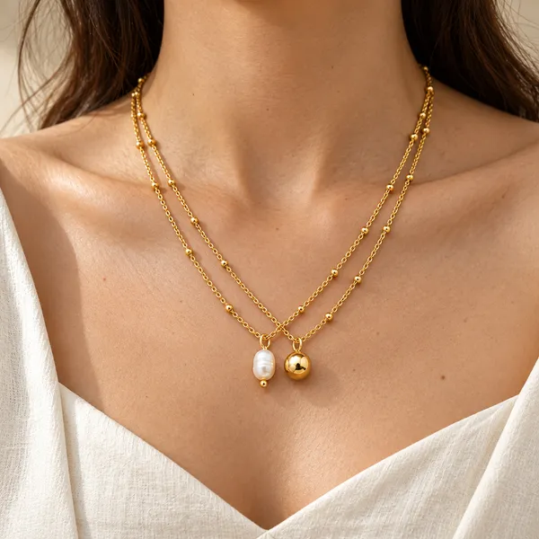 Gold_Tone_Double_Layer_Pearl_Pendant_Necklace_for_Women