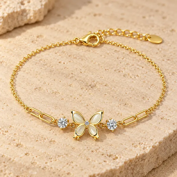 Gold-Tone_Butterfly_Chain_Bracelet_for_Women
