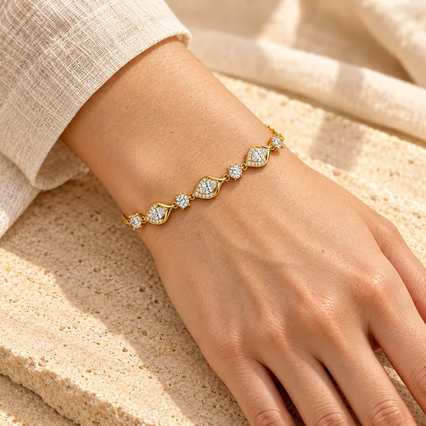 Gold-Tone_Crystal_Link_Bracelet_for_Women