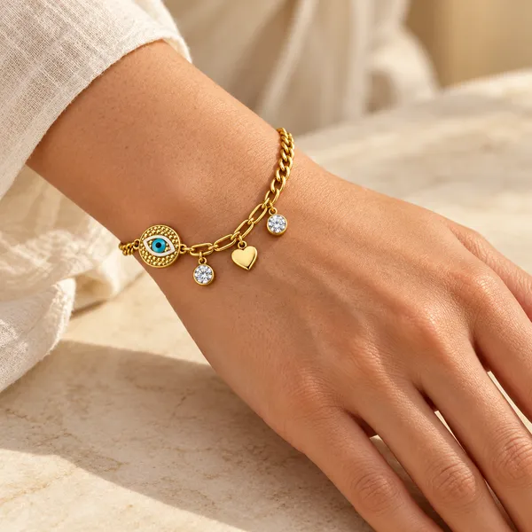 Gold-Tone_Evil_Eye_Charm_Bracelet_for_Women