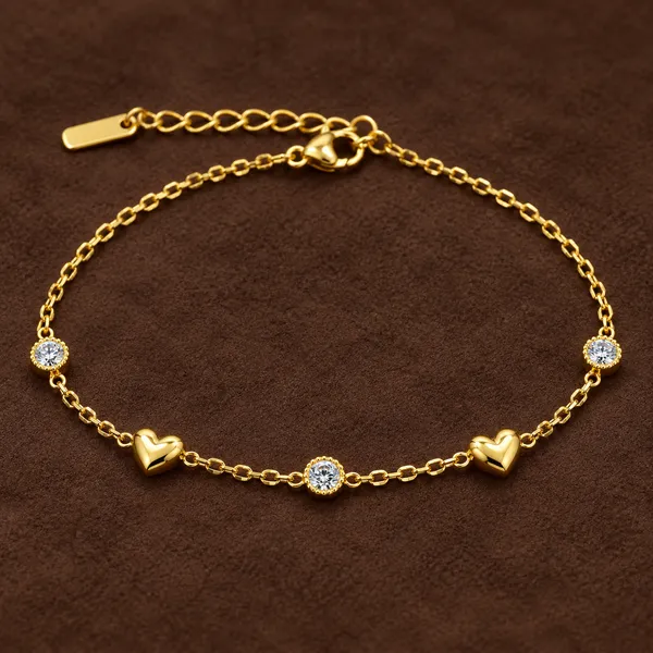 Gold-Tone_Heart_Charm_Bracelet_for_Women
