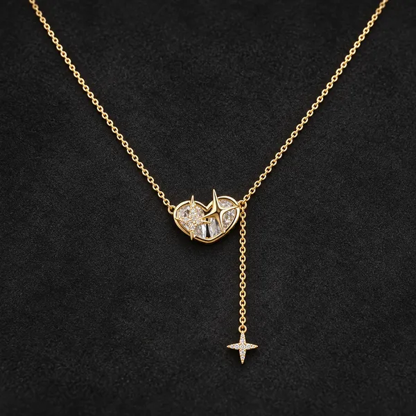 Gold_Tone_Heart_Pendant_Necklace_With_Star_Charm