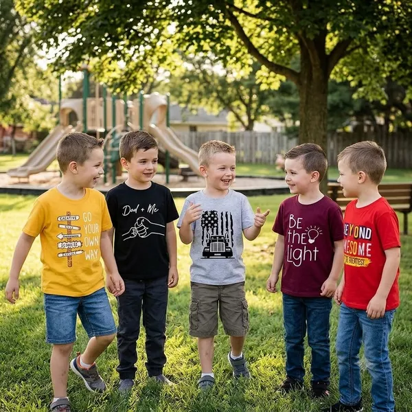 Multicolor_Cotton_Polyester_T-Shirt_Set_For_Boys
