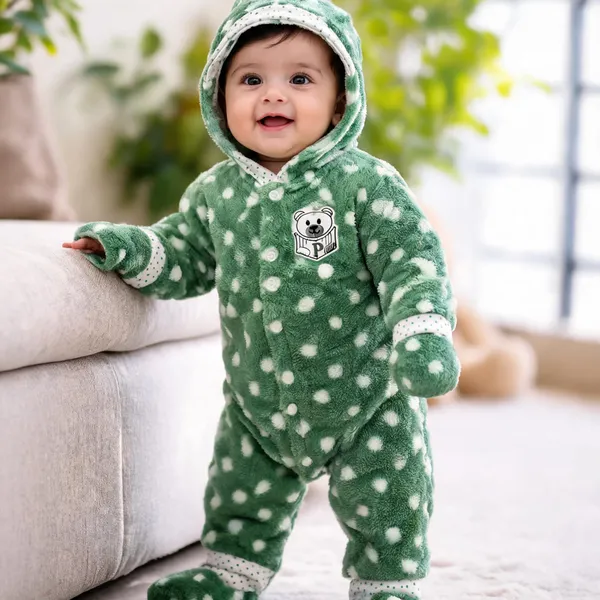 Green_Wool_Hooded_Romper_For_Babies