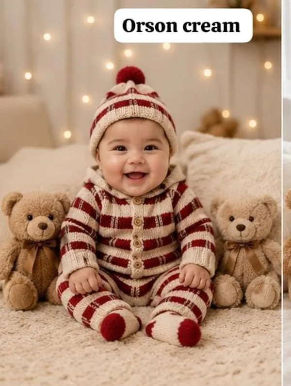 Cream_Wool_Romper_Set_For_Babies