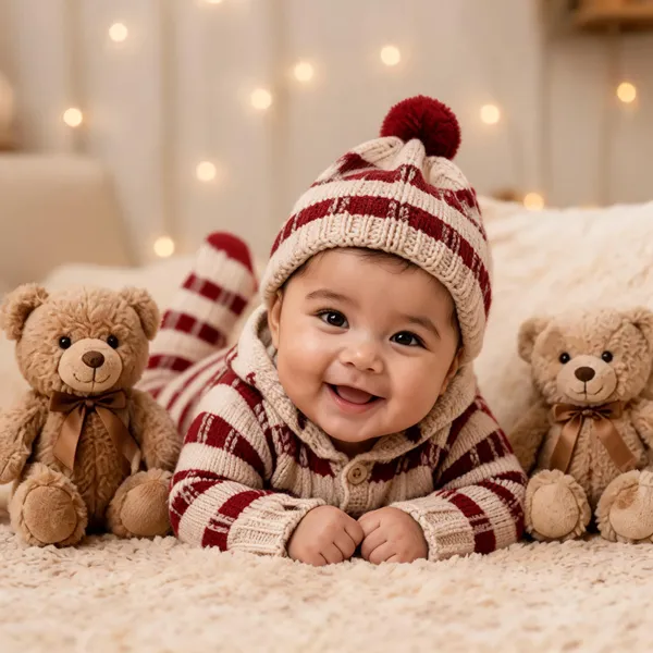 Cream_And_Blue_Wool_Romper_Set_For_Babies_Pack_Of_2