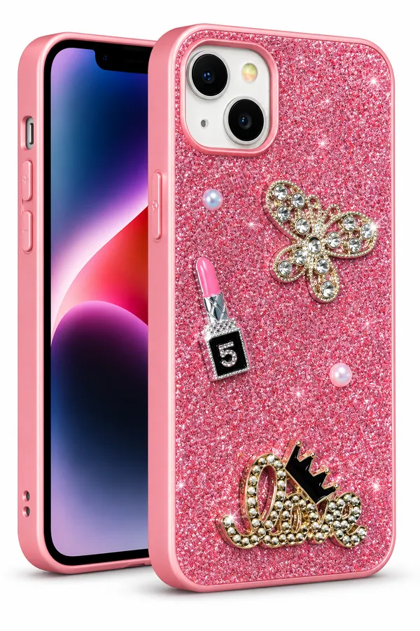 Pink_Glitter_Butterfly_Embellished_Iphone_Case_For_Women