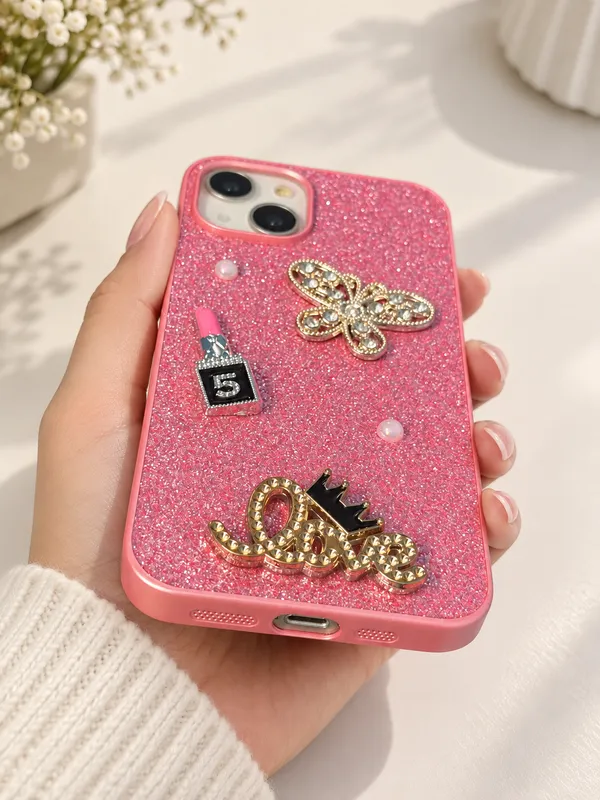 Pink_Glitter_Butterfly_Embellished_Iphone_Case_For_Women