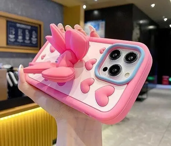 Pink_Silicone_3D_Bow_Heart_Iphone_Case