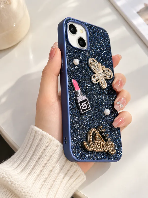 Blue_Glitter_Butterfly_Embellished_Iphone_Case
