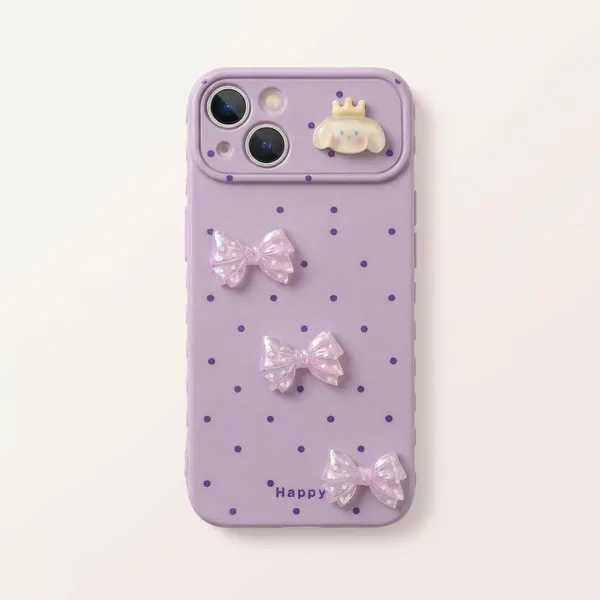 Lavender_Silicone_Bow_Cartoon_Embellished_Iphone_Case