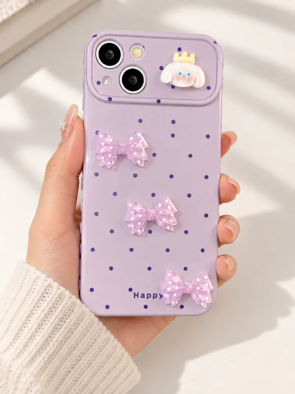 Lavender_Silicone_Bow_Cartoon_Embellished_Iphone_Case
