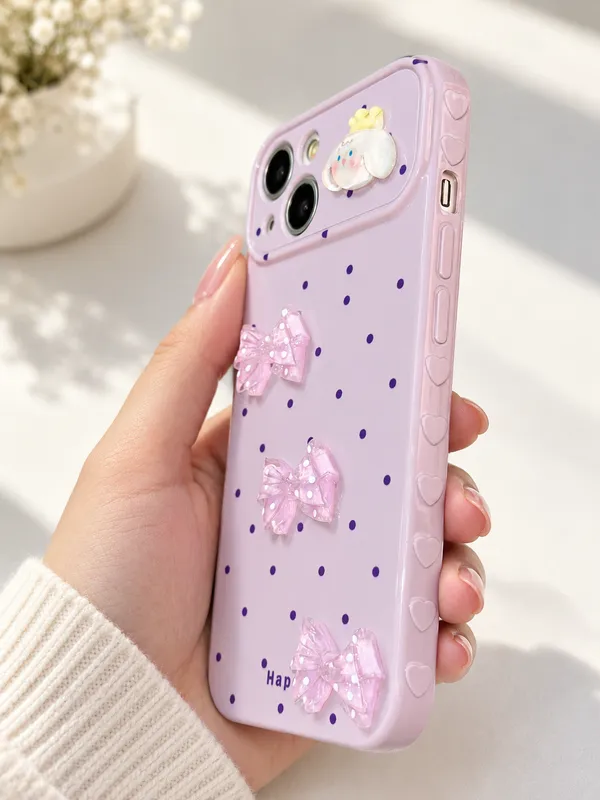 Lavender_Silicone_Bow_Cartoon_Embellished_Iphone_Case