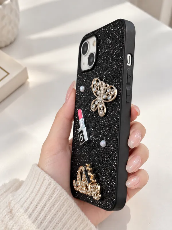 Black_Glitter_Butterfly_Embellished_iPhone_Case_For_Women