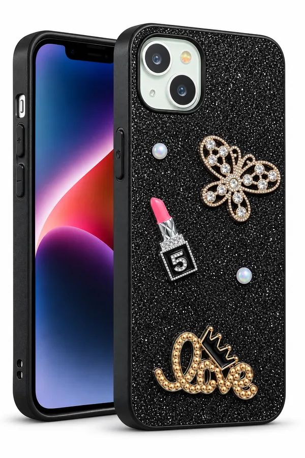 Black_Glitter_Butterfly_Embellished_iPhone_Case_For_Women