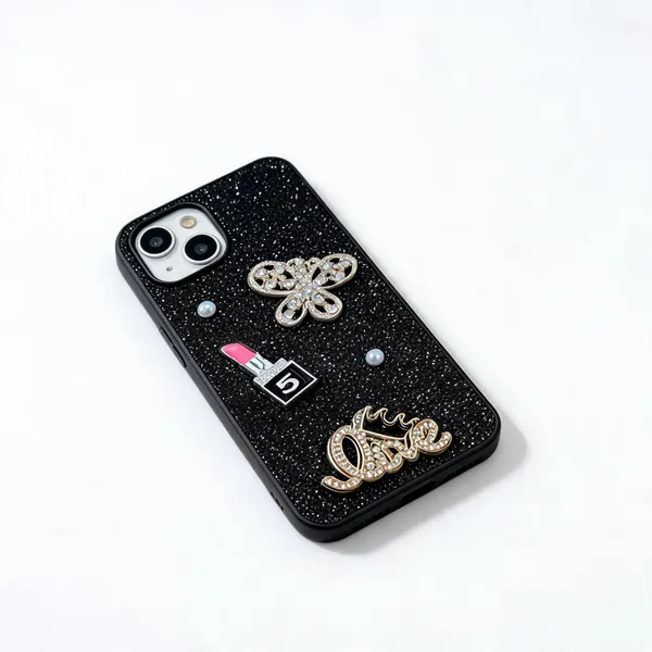 Black_Glitter_Butterfly_Embellished_Iphone_Case_For_Women