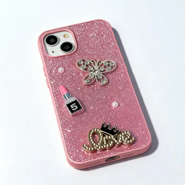 Pink_Glitter_Butterfly_Embellished_Iphone_Case_For_Women