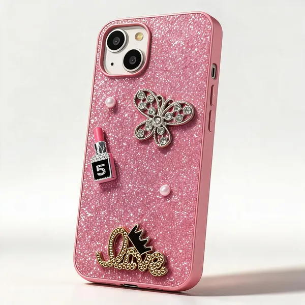 Pink_Glitter_Butterfly_Embellished_Iphone_Case_For_Women