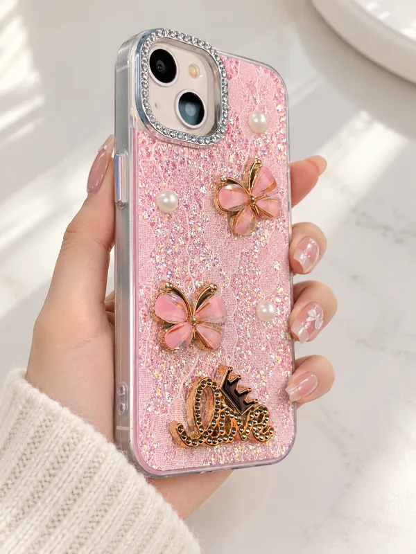 Pink_Glitter_Butterfly_Embellished_Iphone_Case