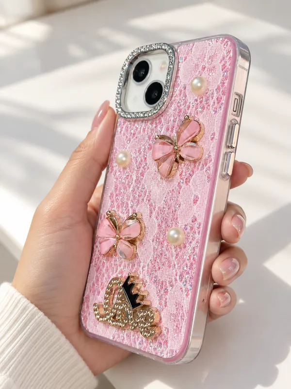 Pink_Glitter_Butterfly_Embellished_Iphone_Case
