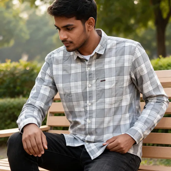 Grey_Checkered_Full_Sleeve_Shirt_For_Men