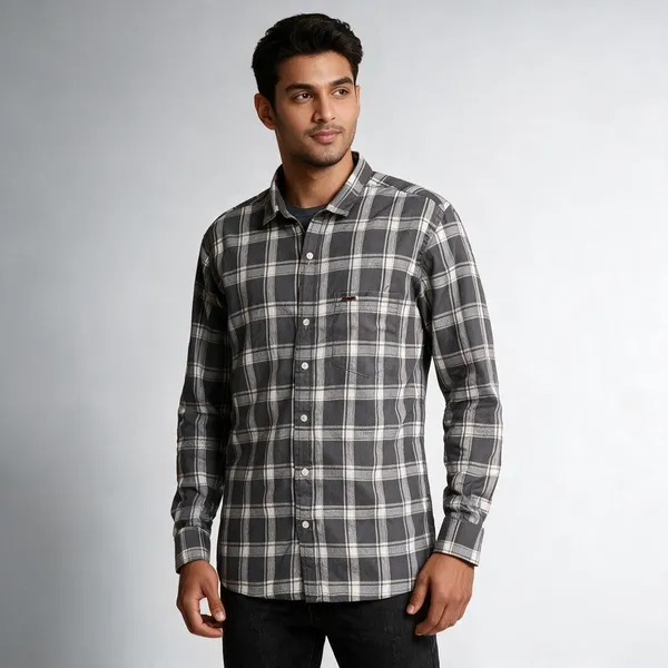 Grey_Check_Full_Sleeve_Casual_Shirt_For_Men