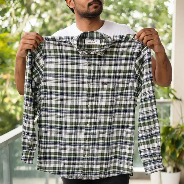 Green_Checkered_Casual_Shirt_For_Men