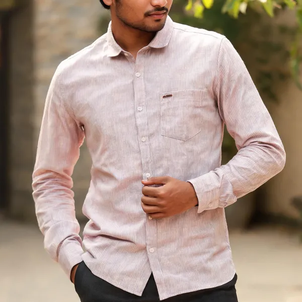 Light_Grey_Striped_Casual_Shirt_For_Men