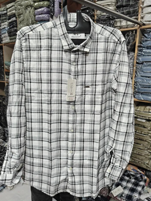 White_Plaid_Regular_Fit_Shirt_for_Men