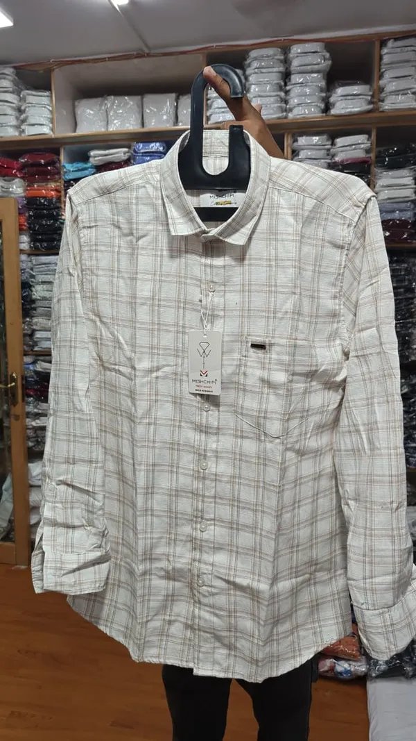 White_Checkered_Long_Sleeve_Shirt_for_Men