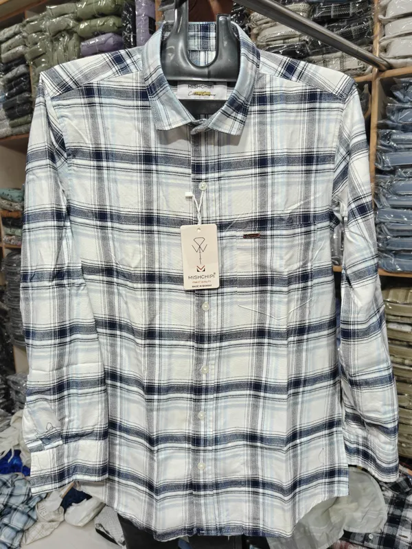 White_Plaid_Regular_Fit_Shirt_for_Men