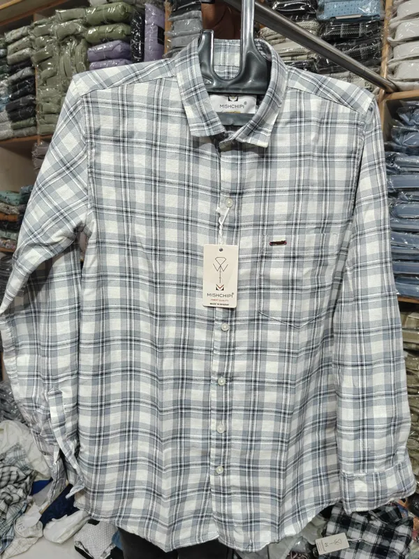 White_And_Grey_Checked_Regular_Fit_Shirt_for_Men