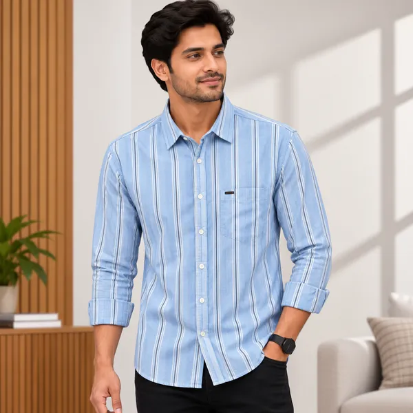 Light_Blue_Striped_Button_Down_Shirt_For_Men