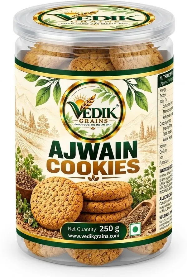 Vedik_Grains_Ajwain_Cookies_250_g_-_Indian_Carom_Seed_Biscuits,_Savoury_Tea_Time_Snack_Pack_Cookies_(250_g)