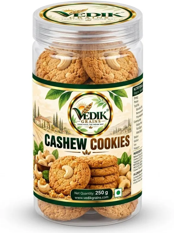 Vedik_Grains_Cashew_Cookies_250_g_-_Rich_Cashew_Nut_Biscuits,_Dry_Fruit_Tea_Time_Treat_Pack_Cookies_(250_g)