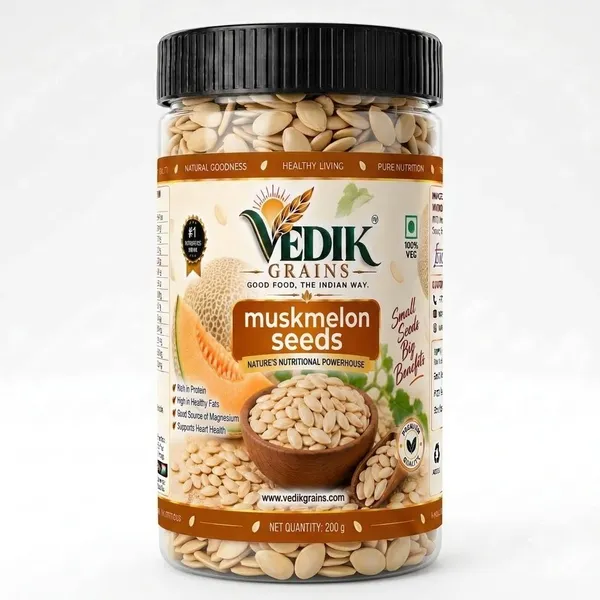 Vedik_Grains_Muskmelon_Seeds_200_g_-_Edible_Seed_Kernels_for_Snacks,_Desserts_&_Breakfast_Muskmelon_Seeds_(200_g)
