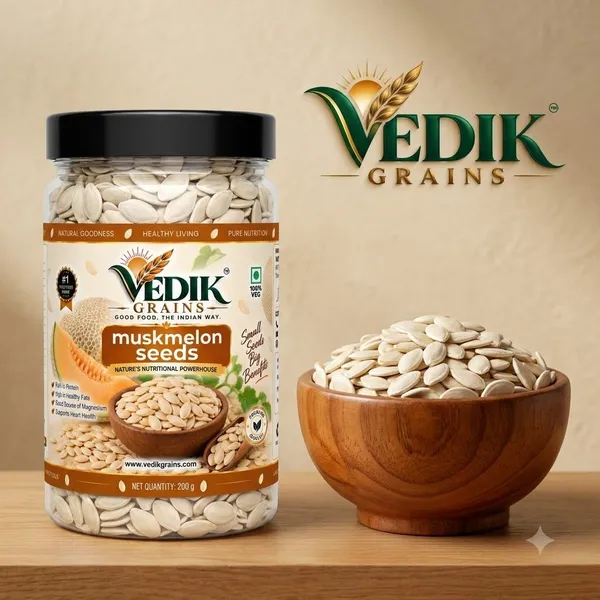 Vedik_Grains_Muskmelon_Seeds_200_g_-_Edible_Seed_Kernels_for_Snacks,_Desserts_&_Breakfast_Muskmelon_Seeds_(200_g)