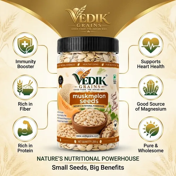Vedik_Grains_Muskmelon_Seeds_200_g_-_Edible_Seed_Kernels_for_Snacks,_Desserts_&_Breakfast_Muskmelon_Seeds_(200_g)
